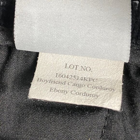 James Jeans Black Ebony Corduroy Boyfriend Cargo Pocket Utility Pant Joggers 26 - Picture 14 of 15